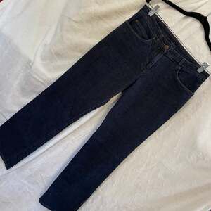 Eileen Fisher dark wash jeans slim leg high rise‎ eco stretch denim sustainable
